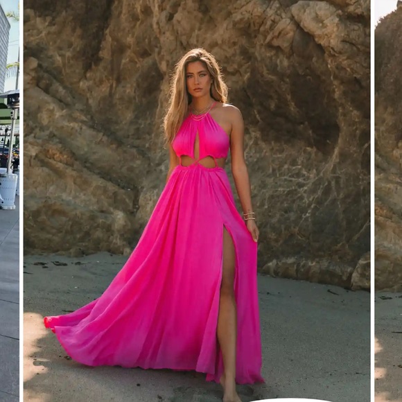 Vici Dresses & Skirts - Hot pink cut out dress